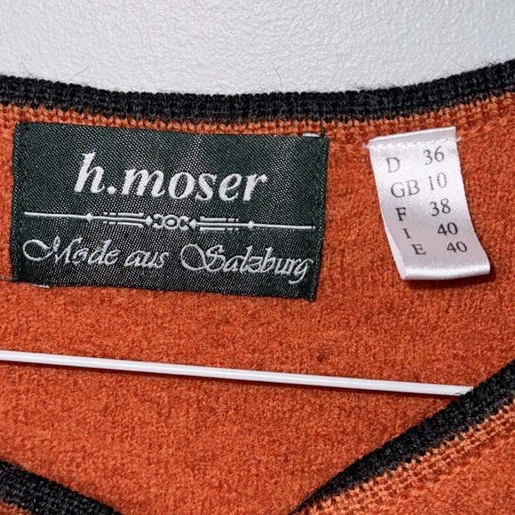 H. Moser Burnt Orange Wool cardigan Blazer - Picture 3 of 7